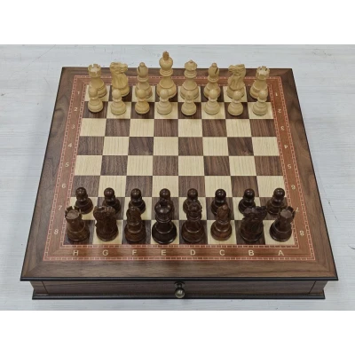 Шахматы подарочные из американского ореха в ларце с фигурами Эндшпиль Люкс