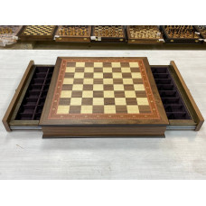 Шахматный ларец с выдвижными ящиками Орех без фигур