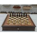 Шахматы подарочные из мореного дуба Антик в ларце с фигурами карельская береза Люкс