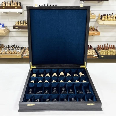 Шахматы подарочные в ларце из моренного дуба