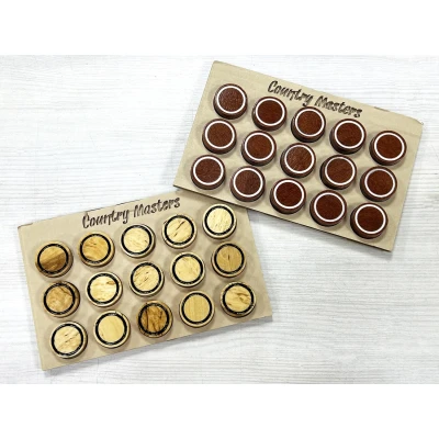 Фишки для нард Карельская береза Махагон 30 мм