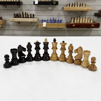 Шахматные фигуры Карельская береза люкс большие Шахматные фигуры Карельская береза люкс большие