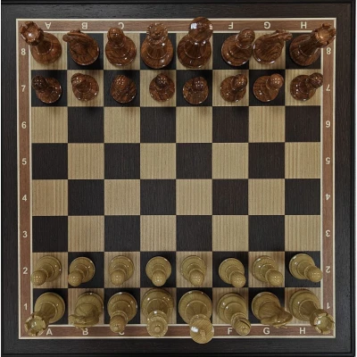 Шахматы подарочные нескладные Венге с фигурами Стаунтон композит