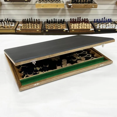 Нарды подарочные ручной работы Эбен орех большие