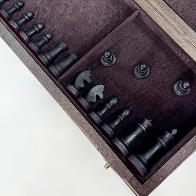 Шахматы турнирные с утяжелением черное дерево, дуб