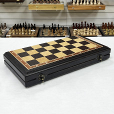 Шахматы турнирные с утяжелением черное дерево, дуб