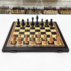 Шахматы турнирные с утяжелением черное дерево, дуб