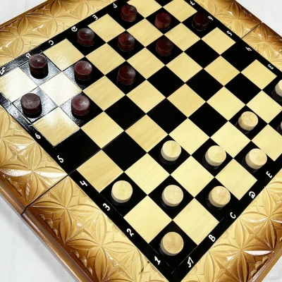 Набор 3 в 1 шахматы нарды шашки резной лак Паук и Скорпион