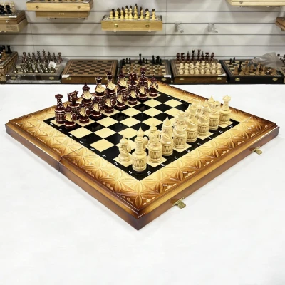 Набор 3 в 1 шахматы нарды шашки резной лак Паук и Скорпион