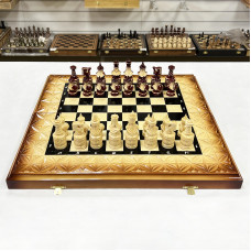 Набор 3 в 1 шахматы нарды шашки резной лак Паук и Скорпион