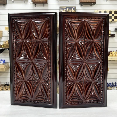 Нарды резные Орнамент лак 55 см