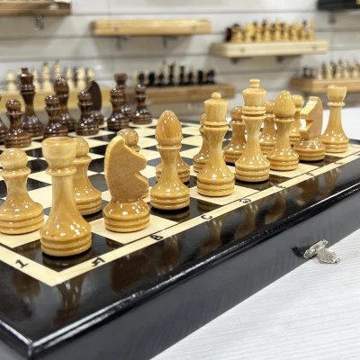 Шахматы нарды шашки Лакированные 40 см