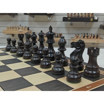 Шахматы подарочные Гамбит мореный дуб большие