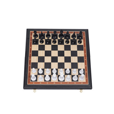 Шахматы подарочные из мореного дуба с фигурами Итальянский дизайн черно-белый