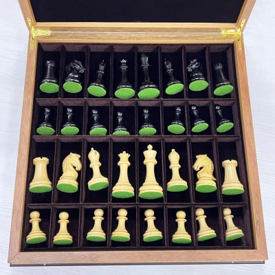 Шахматы в ларце эвкалипт с фигурами Стаунтон Royal 31 утяжеленные ручной работы