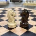 Шахматный ларец эвкалипт с фигурами с резным конем