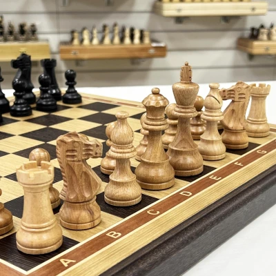 Шахматы профессиональные Индийский Стаунтон дуб с утяжелением