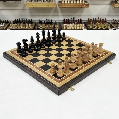 Шахматы профессиональные Индийский Стаунтон дуб с утяжелением