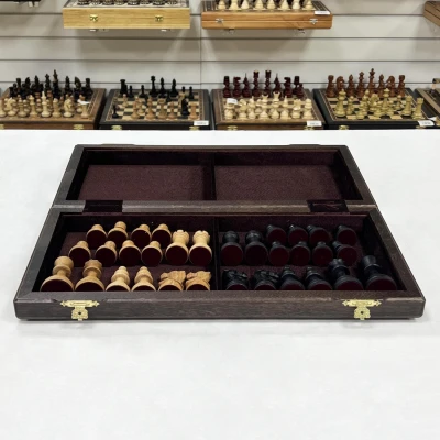 Шахматы профессиональные Индийский Стаунтон дуб с утяжелением