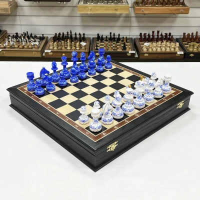 Шахматы подарочные художественная роспись гжель