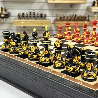 Шахматы подарочные художественная роспись хохлома