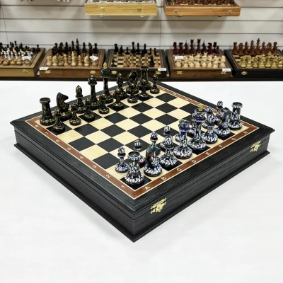 Шахматы подарочные Каллиграфия Стаунтон моренный дуб