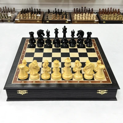 Шахматы в ларце эксклюзивные подарочные мореный дуб Стаунтон Royal