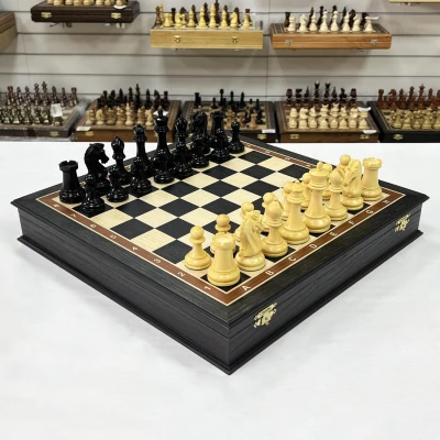 Шахматы в ларце эксклюзивные подарочные мореный дуб Стаунтон Royal