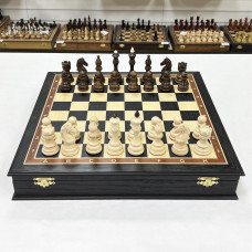 Шахматный ларец деревянный мореный дуб Бастион матовый