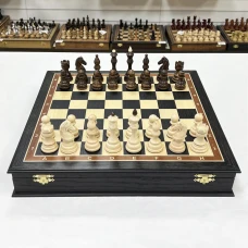 Шахматный ларец деревянный мореный дуб Бастион матовый