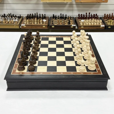 Шахматный ларец деревянный мореный дуб Бастион матовый