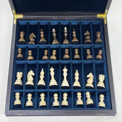 Шахматный ларец деревянный мореный дуб Бастион матовый