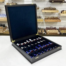 Шахматы ручной работы художественная роспись Гжель стаунтон моренный дуб