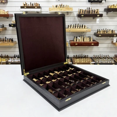 Шахматный ларец мореный дуб Премиальный люкс