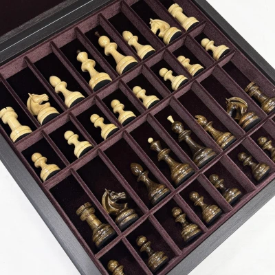 Шахматный ларец мореный дуб Премиальный люкс