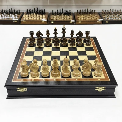 Шахматный ларец мореный дуб Премиальный люкс