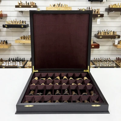 Шахматный ларец мореный дуб Премиальный люкс