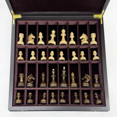 Шахматный ларец мореный дуб Премиальный люкс