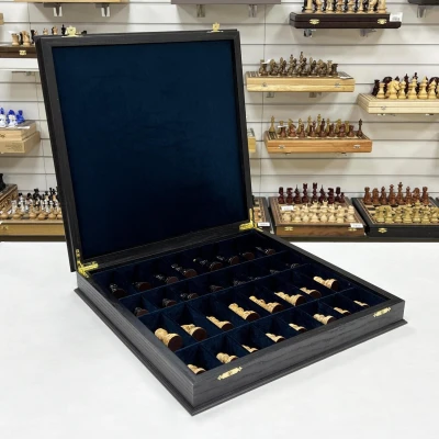 Шахматы подарочные Карельская береза моренный дуб Люкс