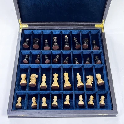 Шахматы подарочные Карельская береза моренный дуб Люкс