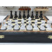 Шахматы подарочные в ларце из мореного дуба с фигурами Итальянский дизайн черно-белые