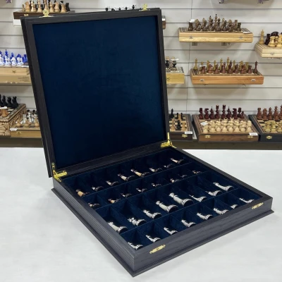 Шахматы подарочные в ларце из мореного дуба с фигурами Итальянский дизайн Люкс