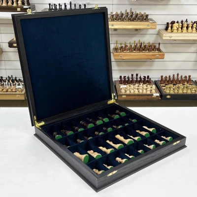 Шахматы подарочные в ларце из мореного дуба с фигурами Суприм