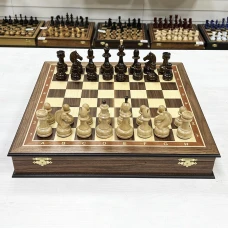 Шахматный ларец орех Премиальный люкс
