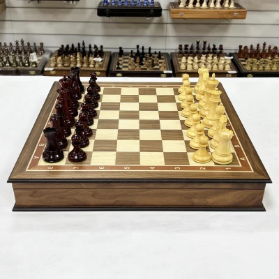 Шахматный ларец орех Стаунтон ретро самшит падук