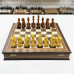 Шахматы в ларце из ореха с янтарными фигурами