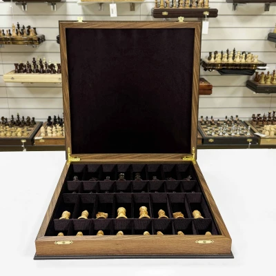 Шахматы карельская береза Стаунтон орех в ларце