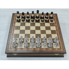 Шахматы подарочные в ларце Орех с фигурами Итальянский дизайн Люкс