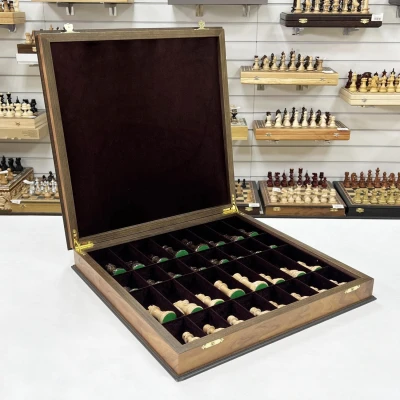 Шахматы подарочные в ларце американский орех 45х45см с фигурами Суприм