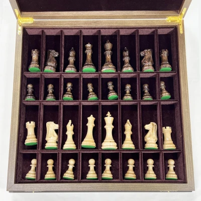 Шахматы подарочные в ларце американский орех 45х45см с фигурами Суприм